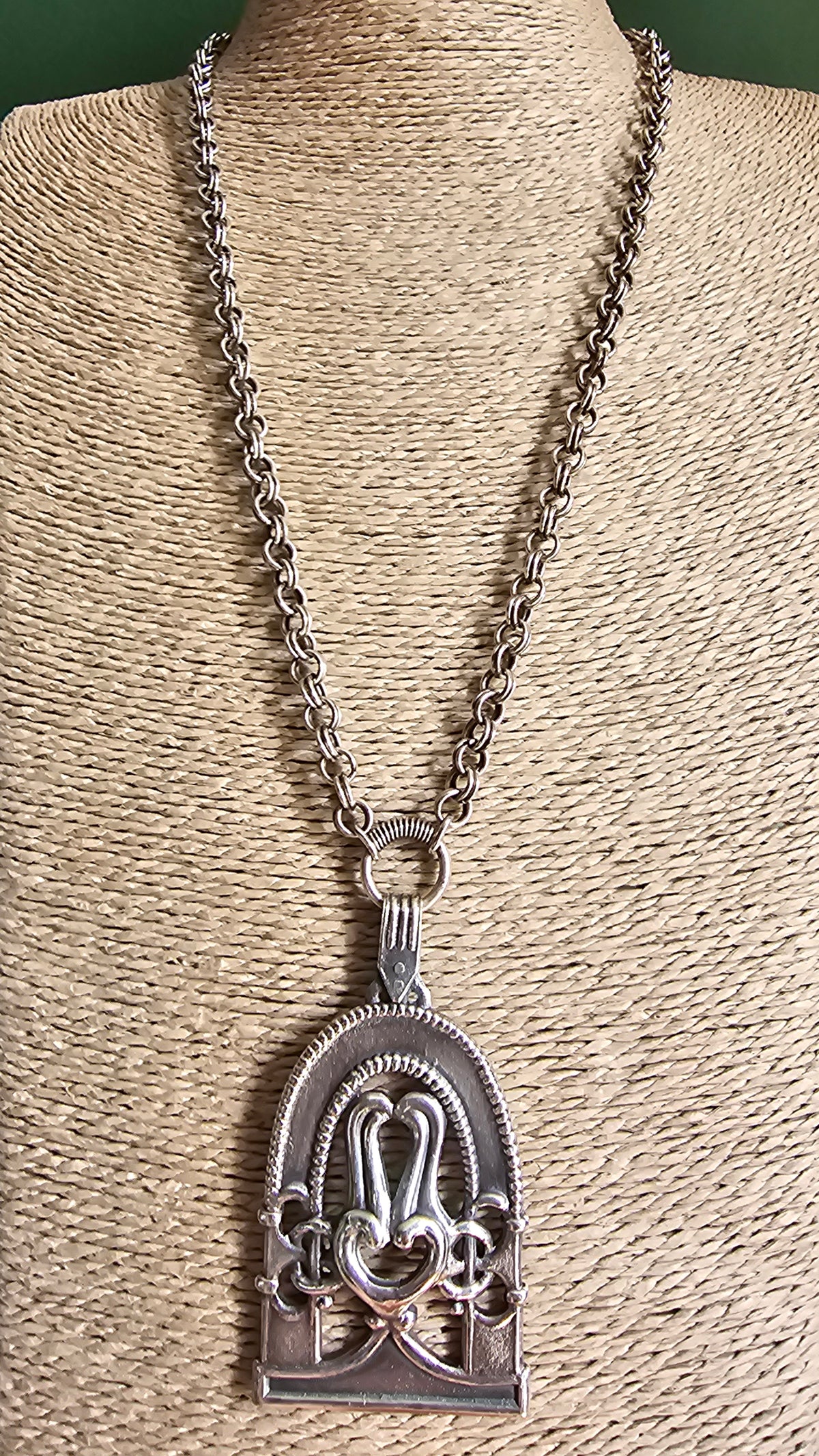 Vintage Kalevala Koru Ancient Finnish Silver Plated Pendant Necklace