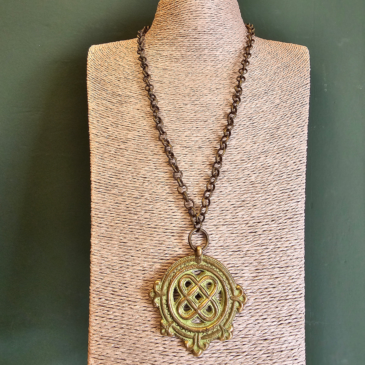 Vintage Kalevala Koru Viking Age Bronze Pendant Necklace Finland