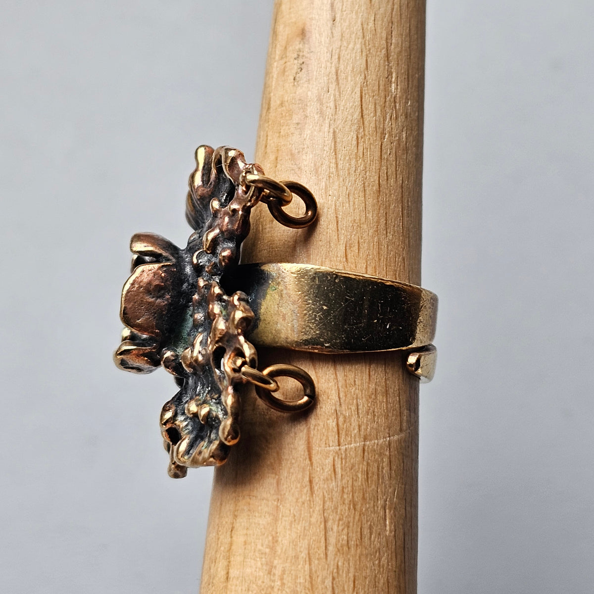 Vintage 1970s Pentti Sarpaneva Kaarna Finnish Bronze Brutalist Ring