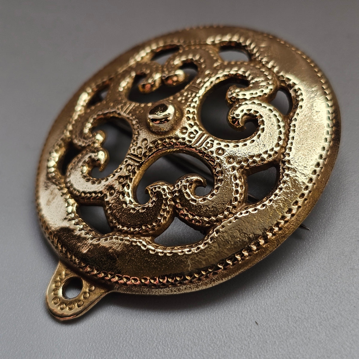 Vintage Kalevala Koru Viking Age Kurkijoen Solki Bronze Brooch Pendant