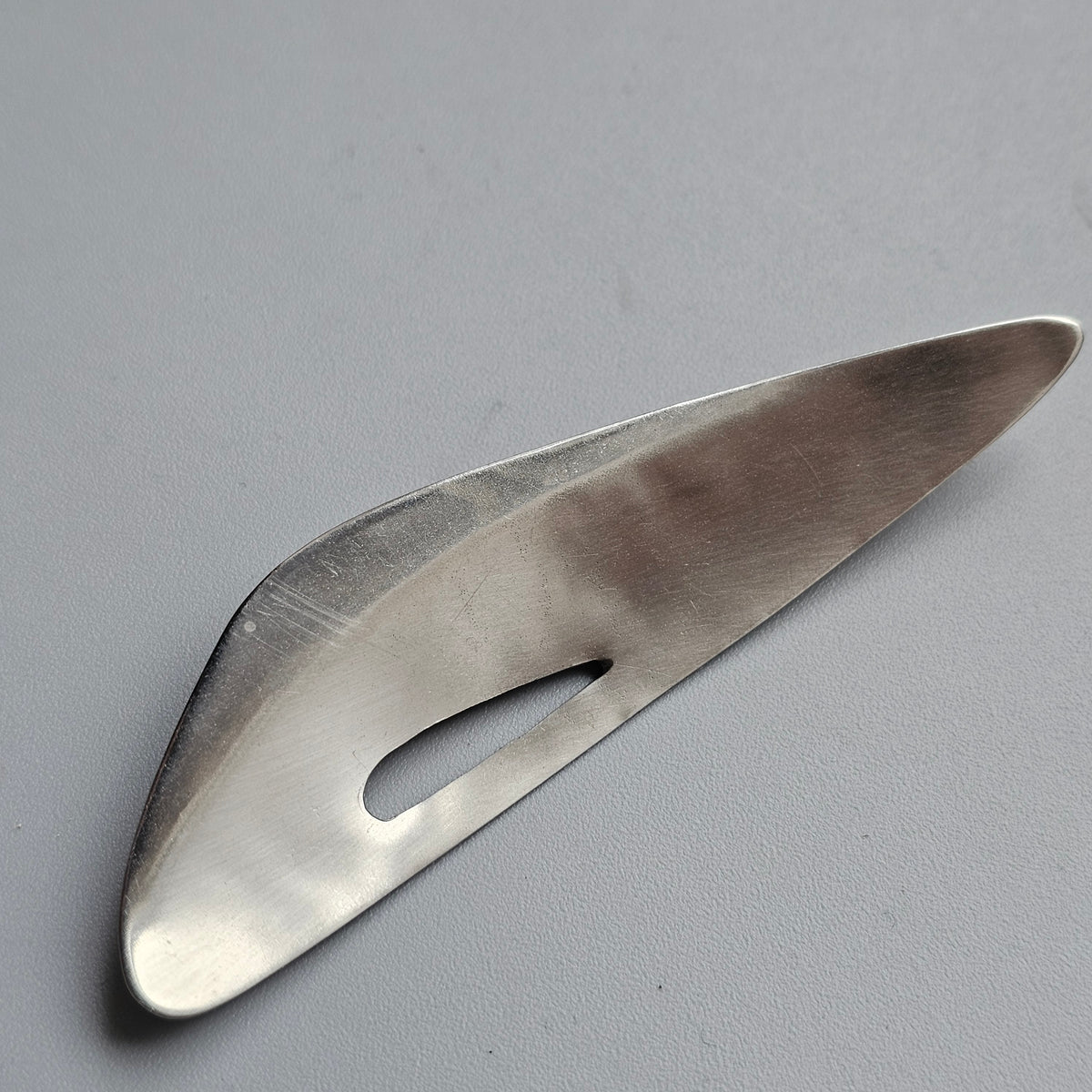 Vintage Mid Century Stainless Steel Modernist Abstract Brooch