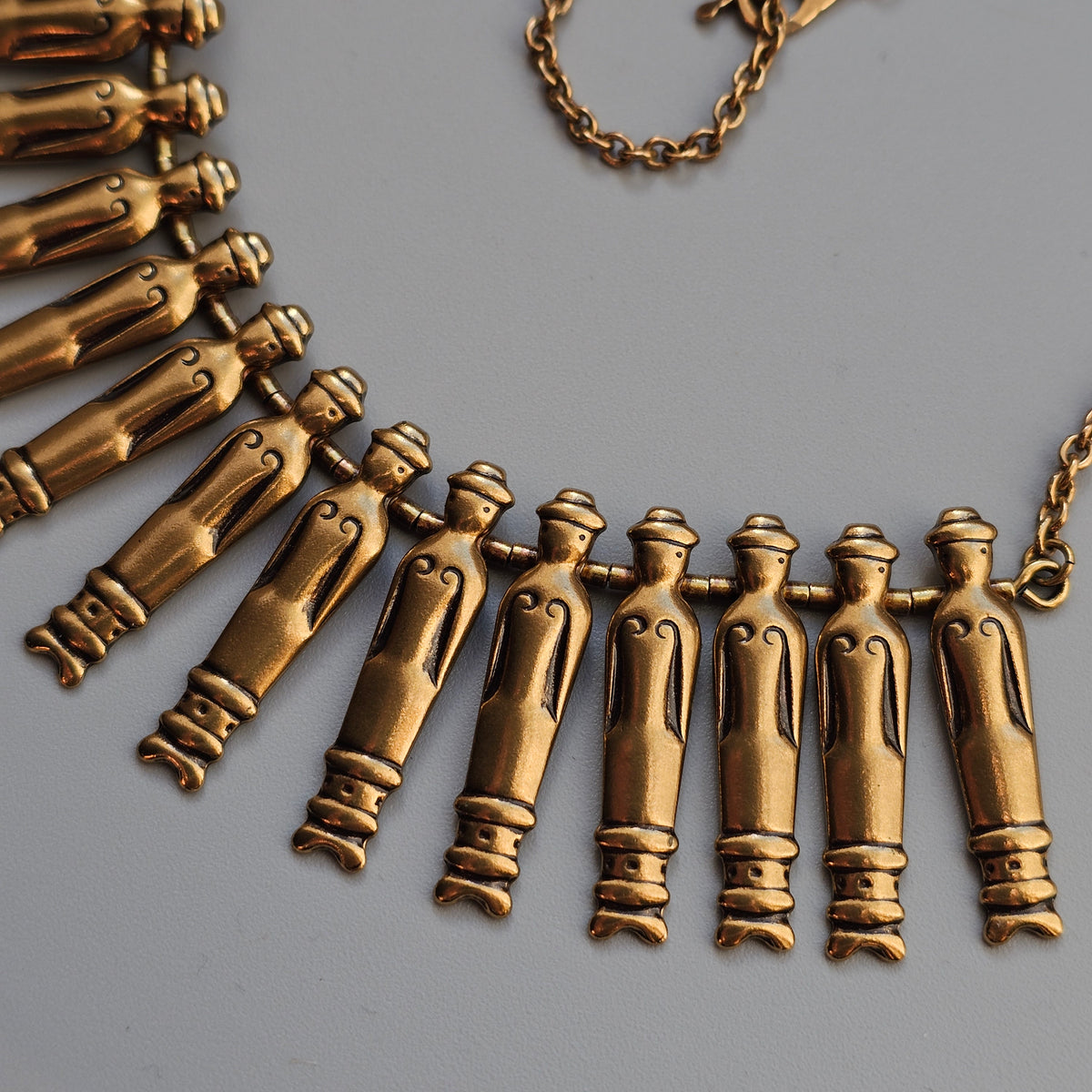 Vintage Kalevala Koru Bronze Nukkekääty Necklace Doll Chain Kirsti Ilvessalo