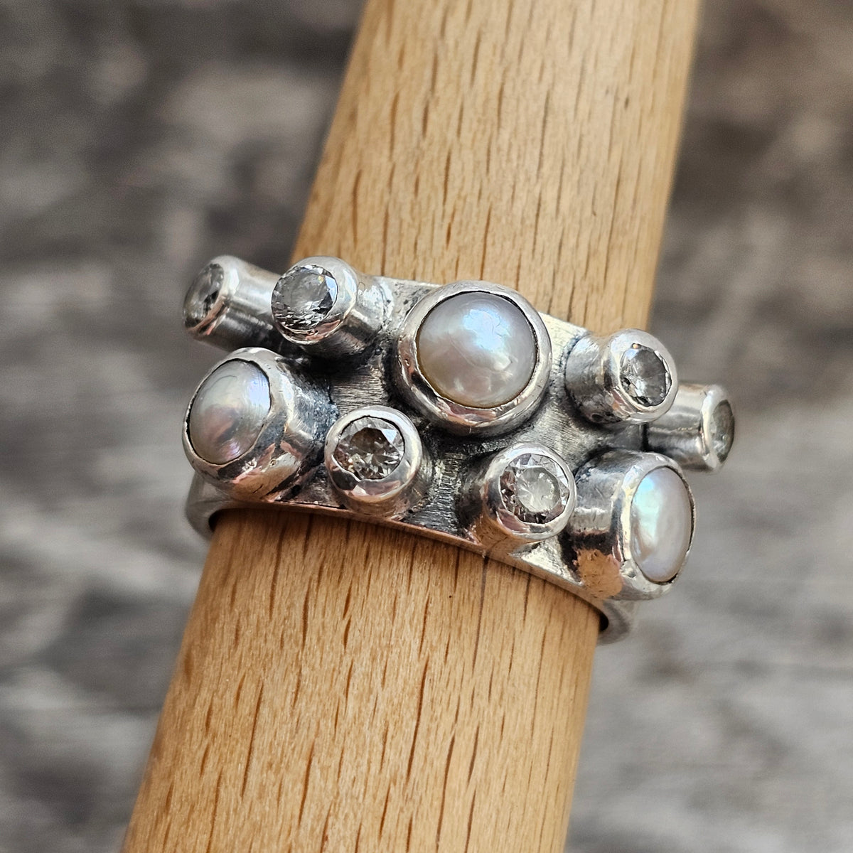 Contemporary Moment 23 Swedish Design Sterling Silver Pearl Ring