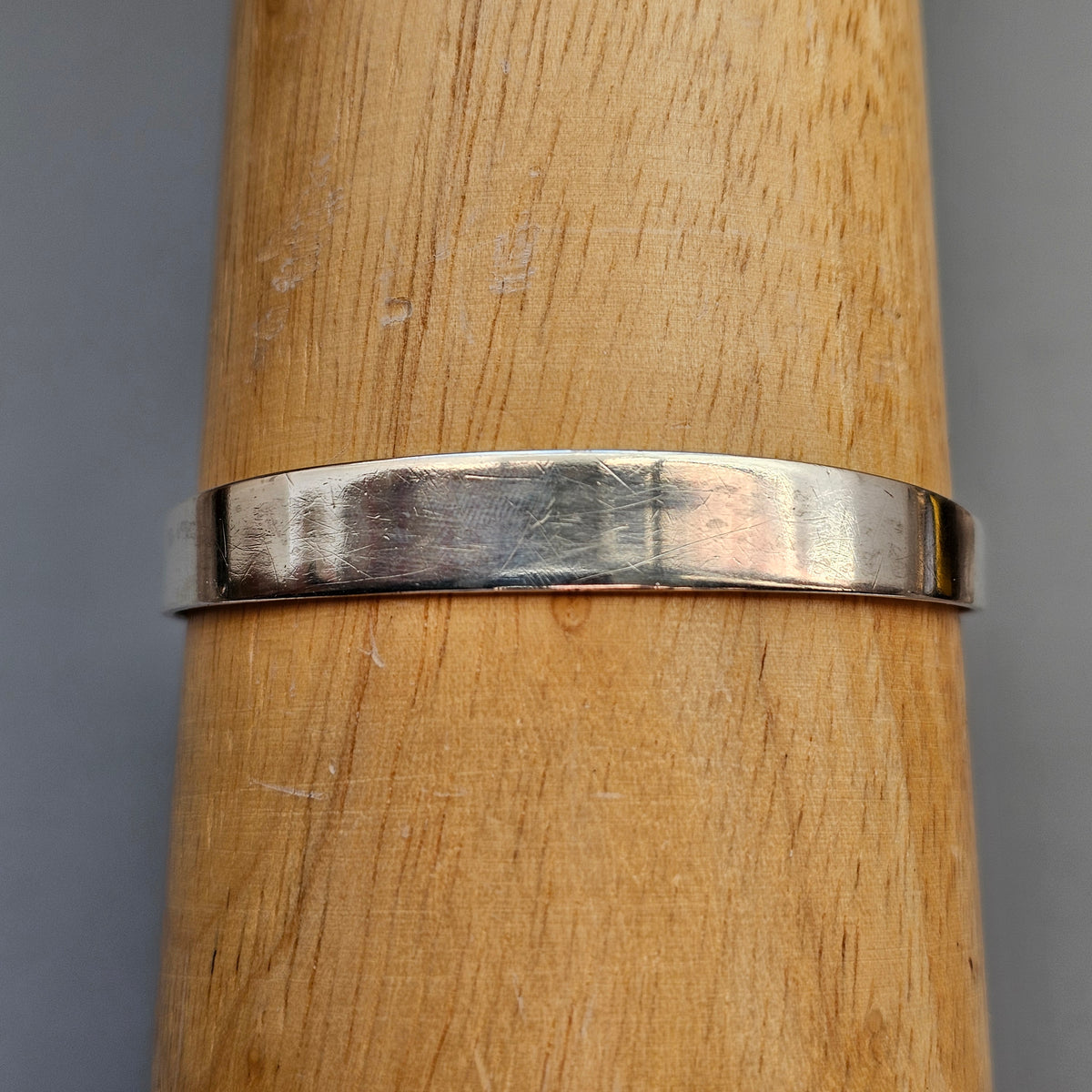 Vintage 1960s Erik Granit Finnish Silver Blue Agate Modernist Bangle 1965