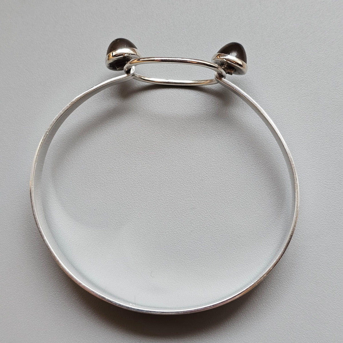 Vintage 1960s Erik Granit Finnish Silver Double Smoky Quartz Bangle 1961