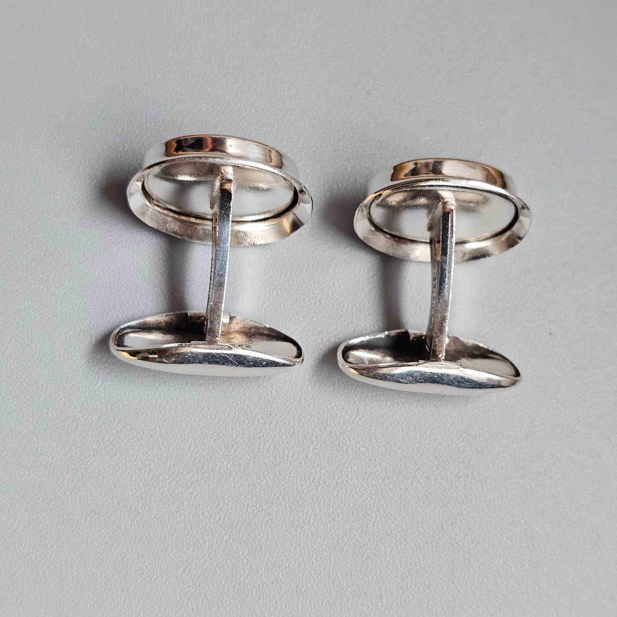 Vintage 1960s Martti Viikinniemi Finnish Silver Black Onyx Cufflinks 1966