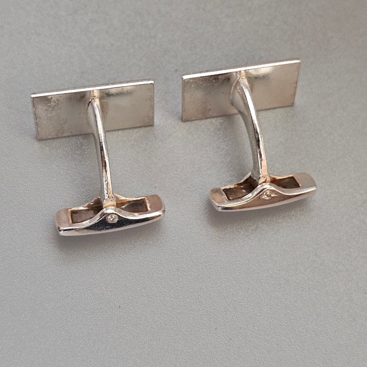 Vintage 1960s Lauri Alm Finnish Silver Modernist Cufflinks 1962