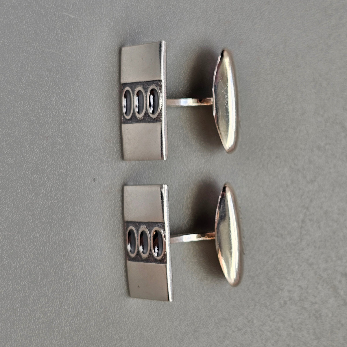 Vintage 1970s Martti Viikinniemi Finnish Silver Modernist Cufflinks 1970