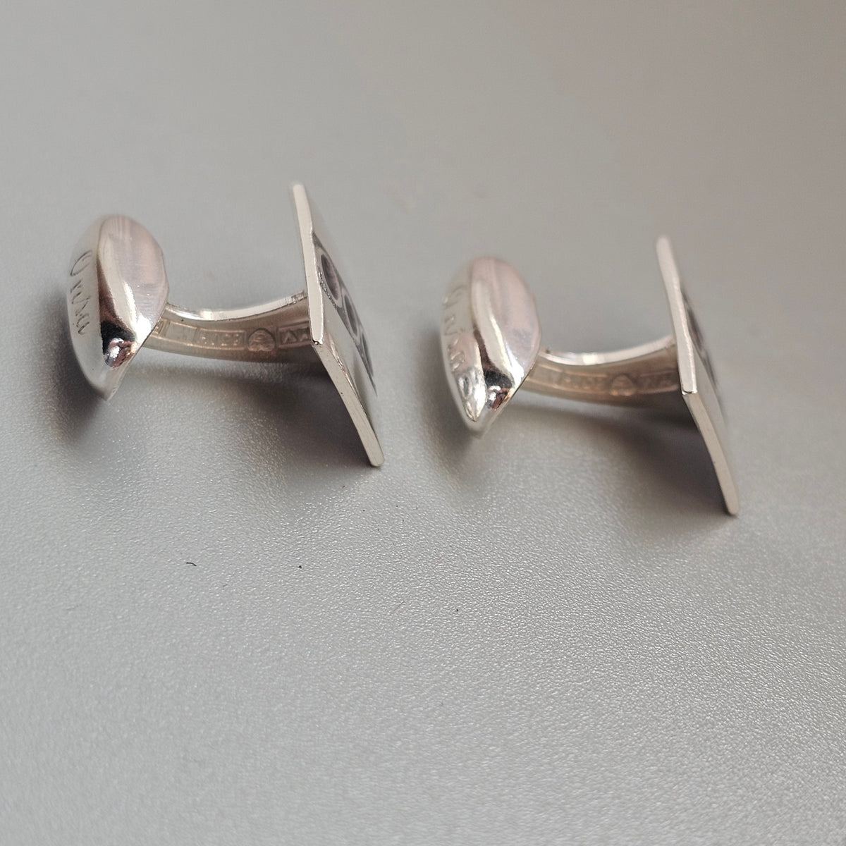 Vintage 1970s Martti Viikinniemi Finnish Silver Modernist Cufflinks 1970