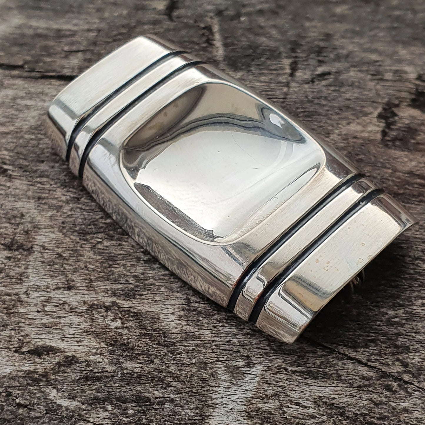 Finnish Modernist Silver Brooch by Elis Kauppi Kupittaan Kulta 1960