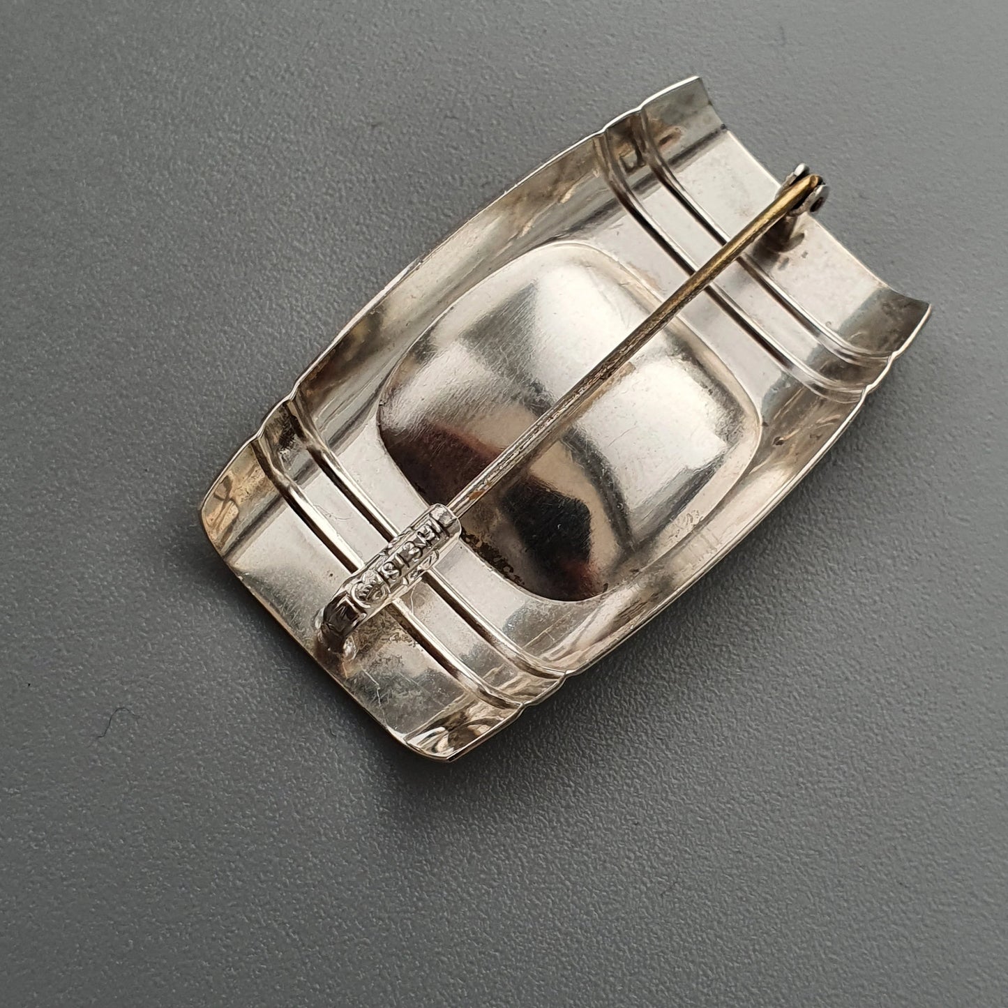 Finnish Modernist Silver Brooch by Elis Kauppi Kupittaan Kulta 1960