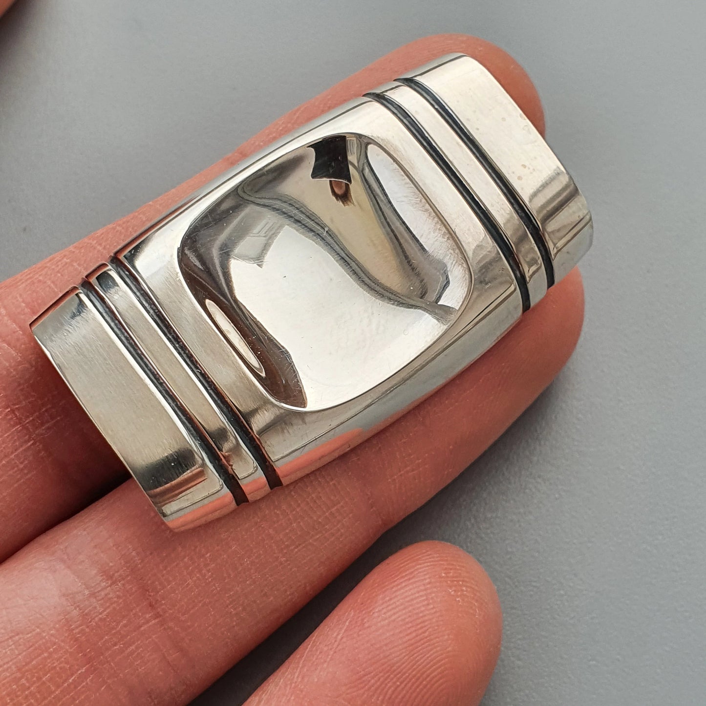 Finnish Modernist Silver Brooch by Elis Kauppi Kupittaan Kulta 1960