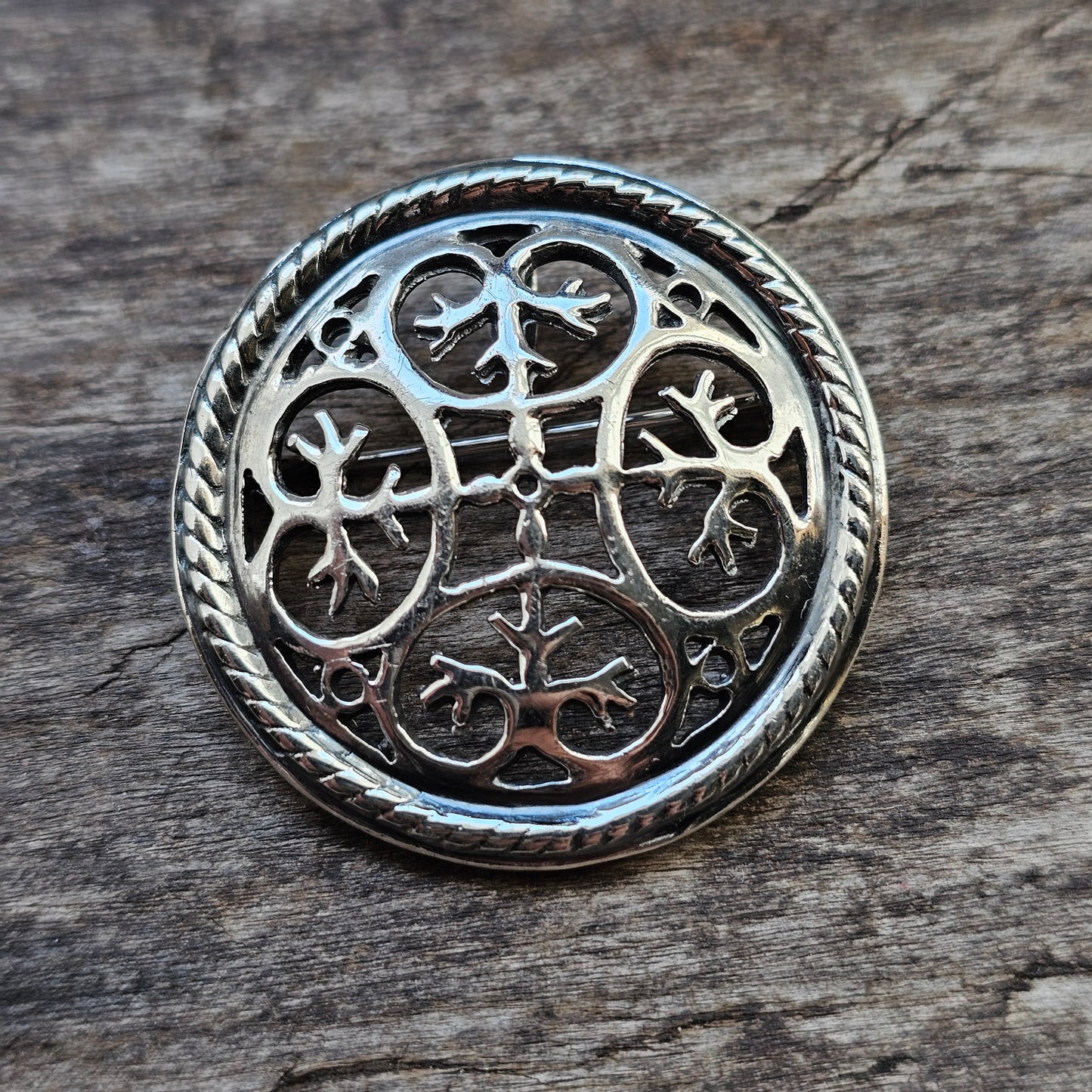 Norwegian Sterling Silver Viking Era Style Brooch / Necklace Pendant c1990s Astri Holthe