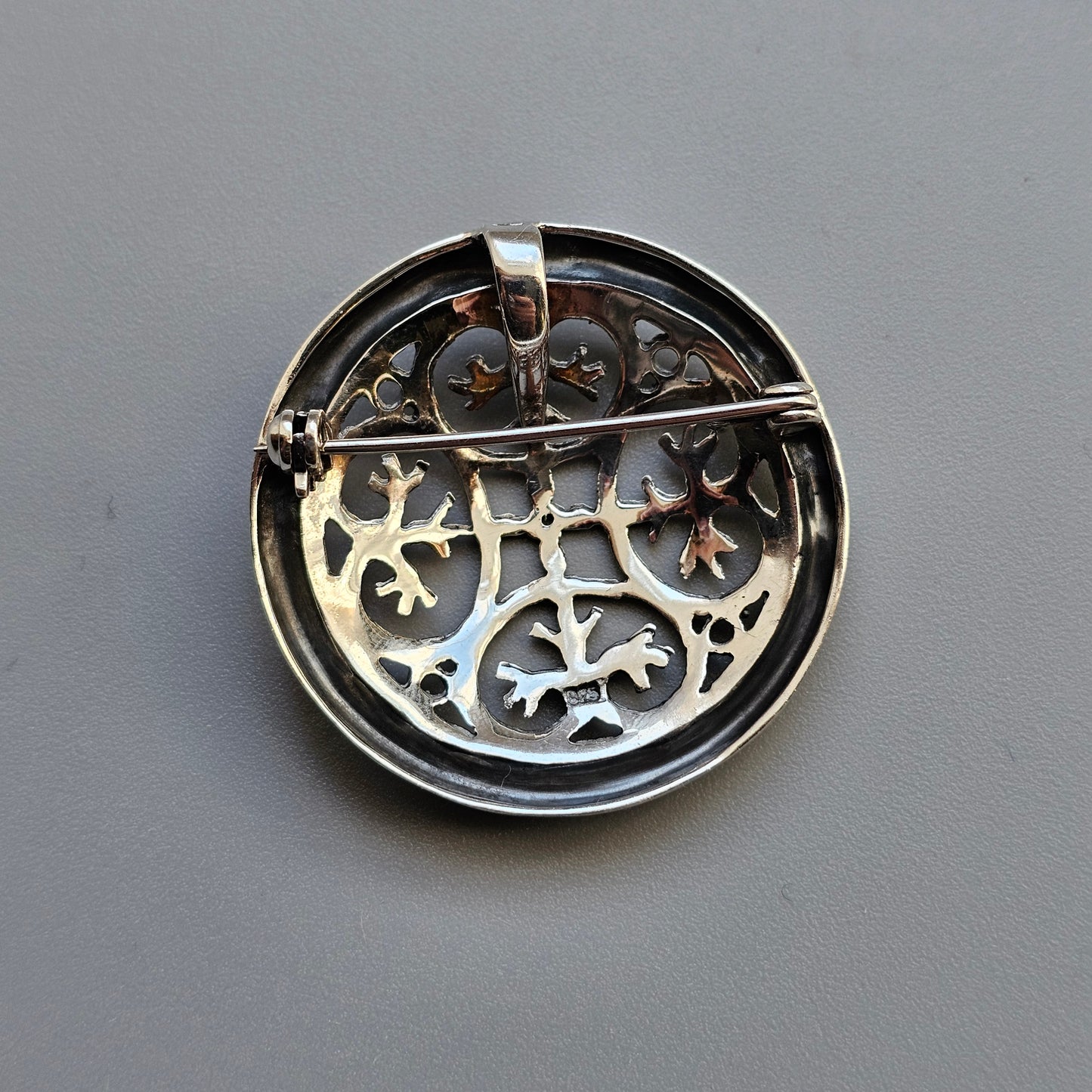 Norwegian Sterling Silver Viking Era Style Brooch / Necklace Pendant c1990s Astri Holthe