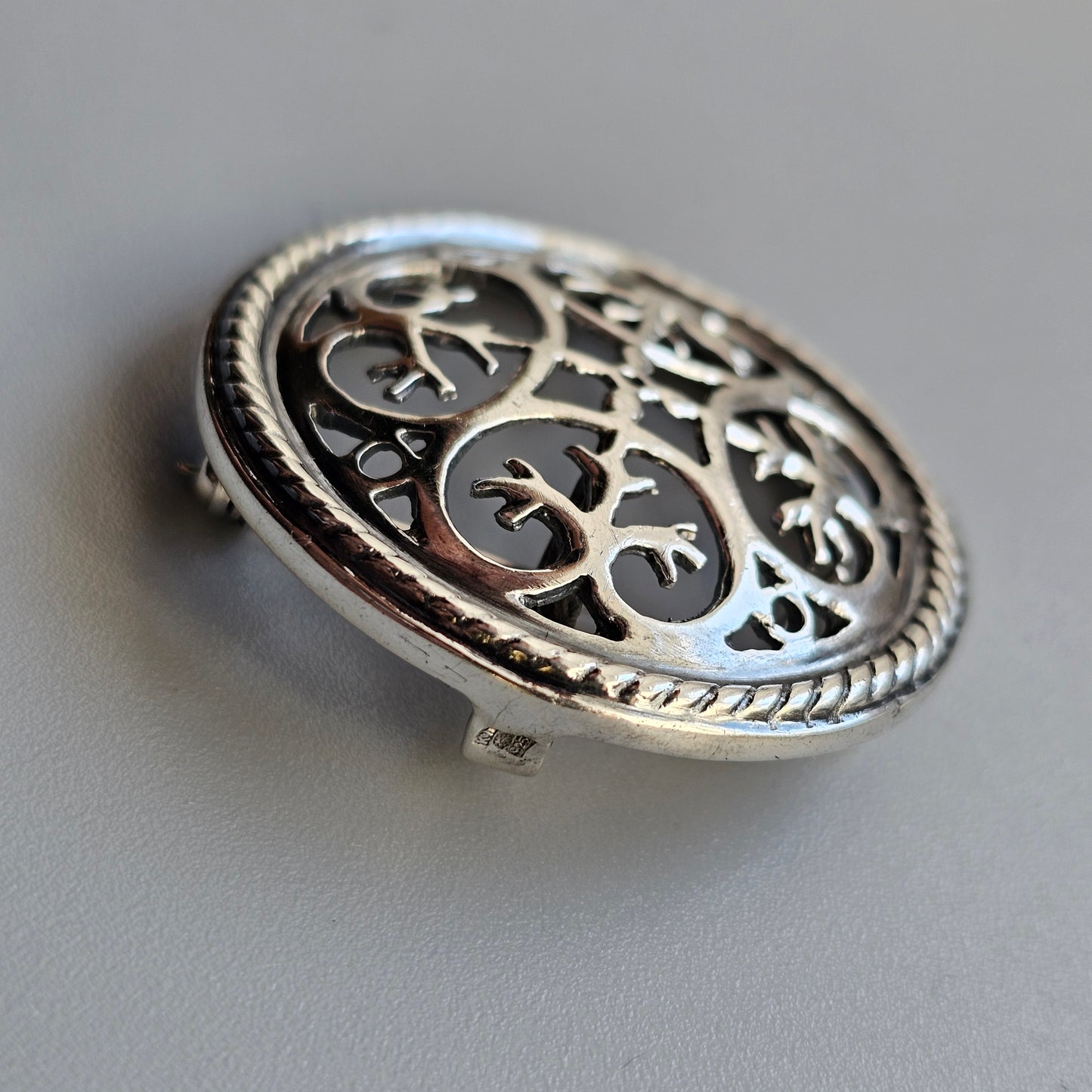 Norwegian Sterling Silver Viking Era Style Brooch / Necklace Pendant c1990s Astri Holthe