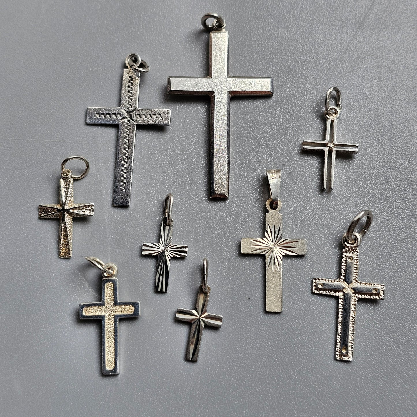 Vintage Finnish Modernist Style Silver Cross Pendant