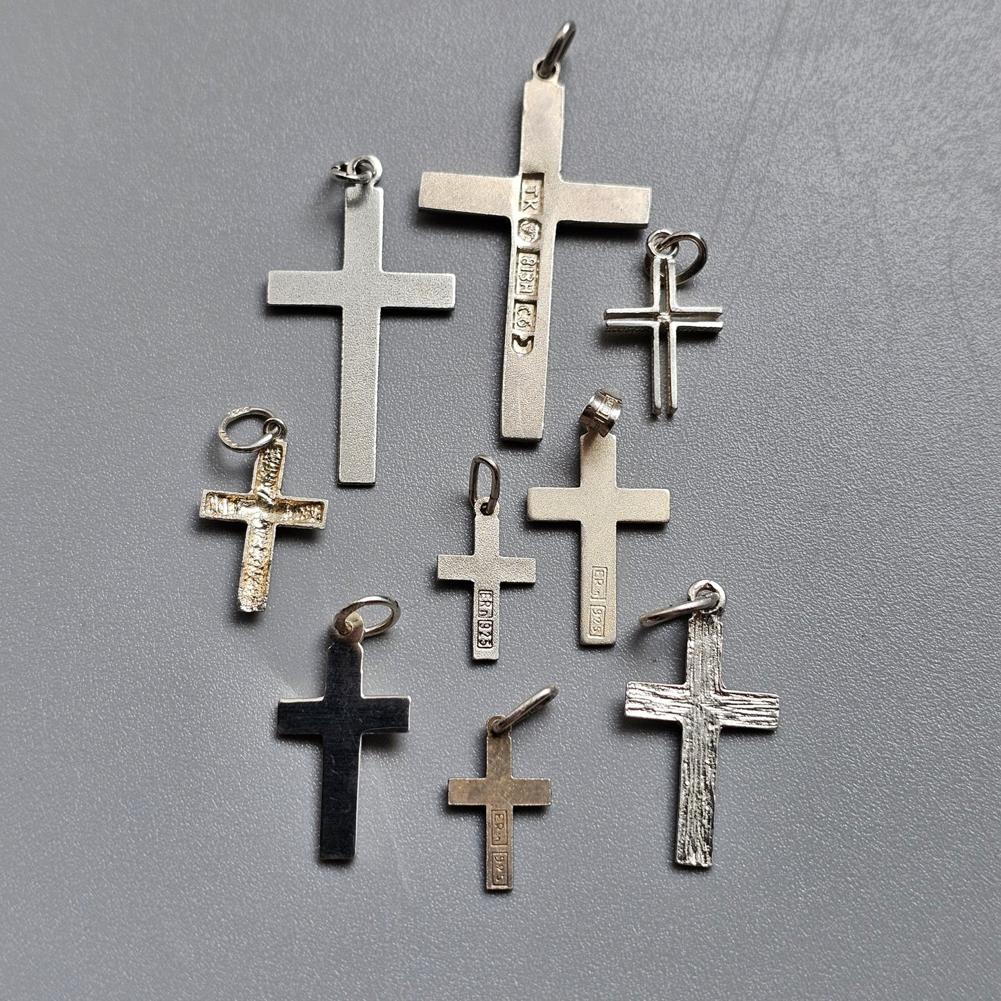 Vintage Finnish Modernist Style Silver Cross Pendant