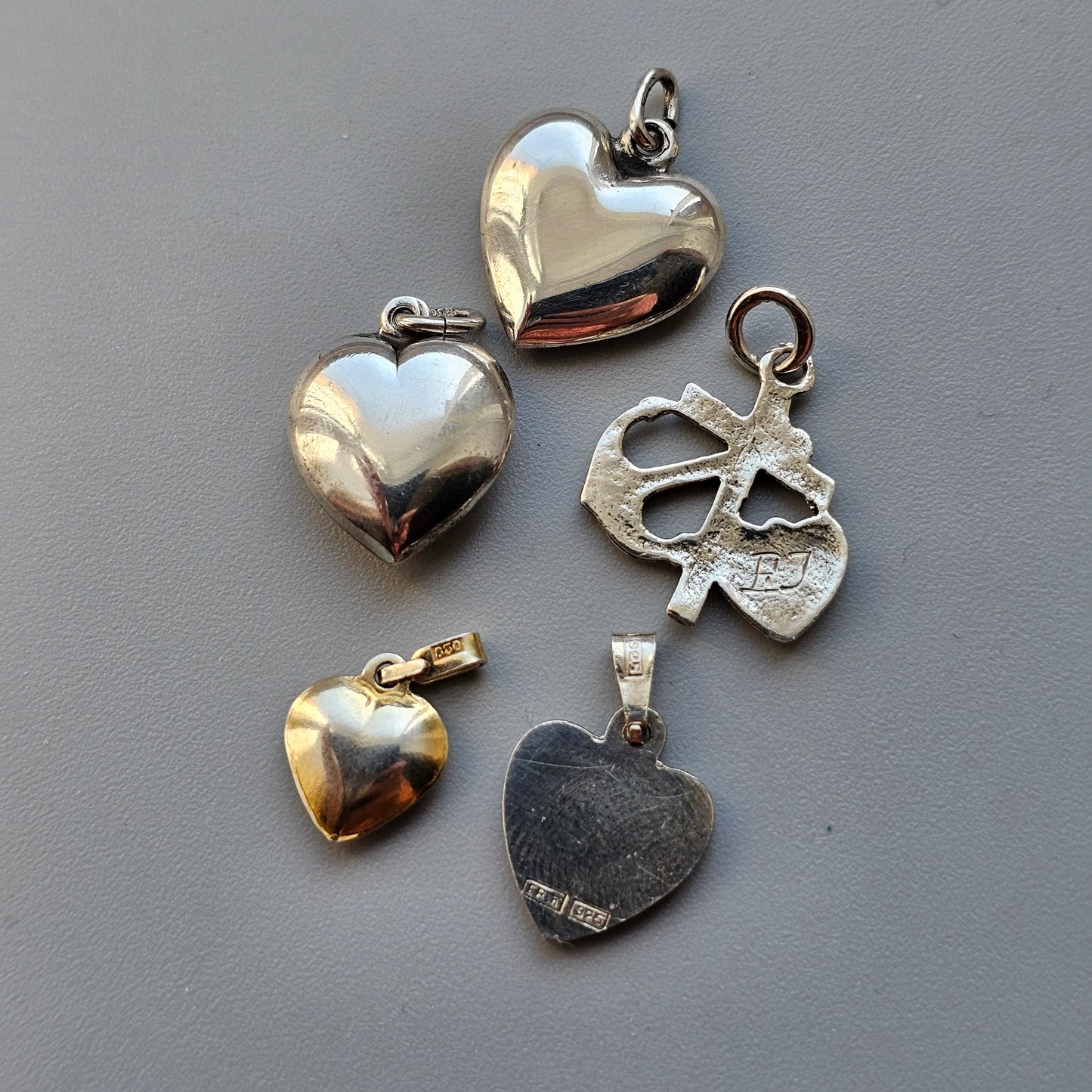 Vintage Finnish Silver Heart Necklace Pendant Choose Design