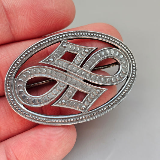 Vintage Finnish ATO-Koru Kyllikki Brooch 1930s 1940s Nordic Costume Jewellery