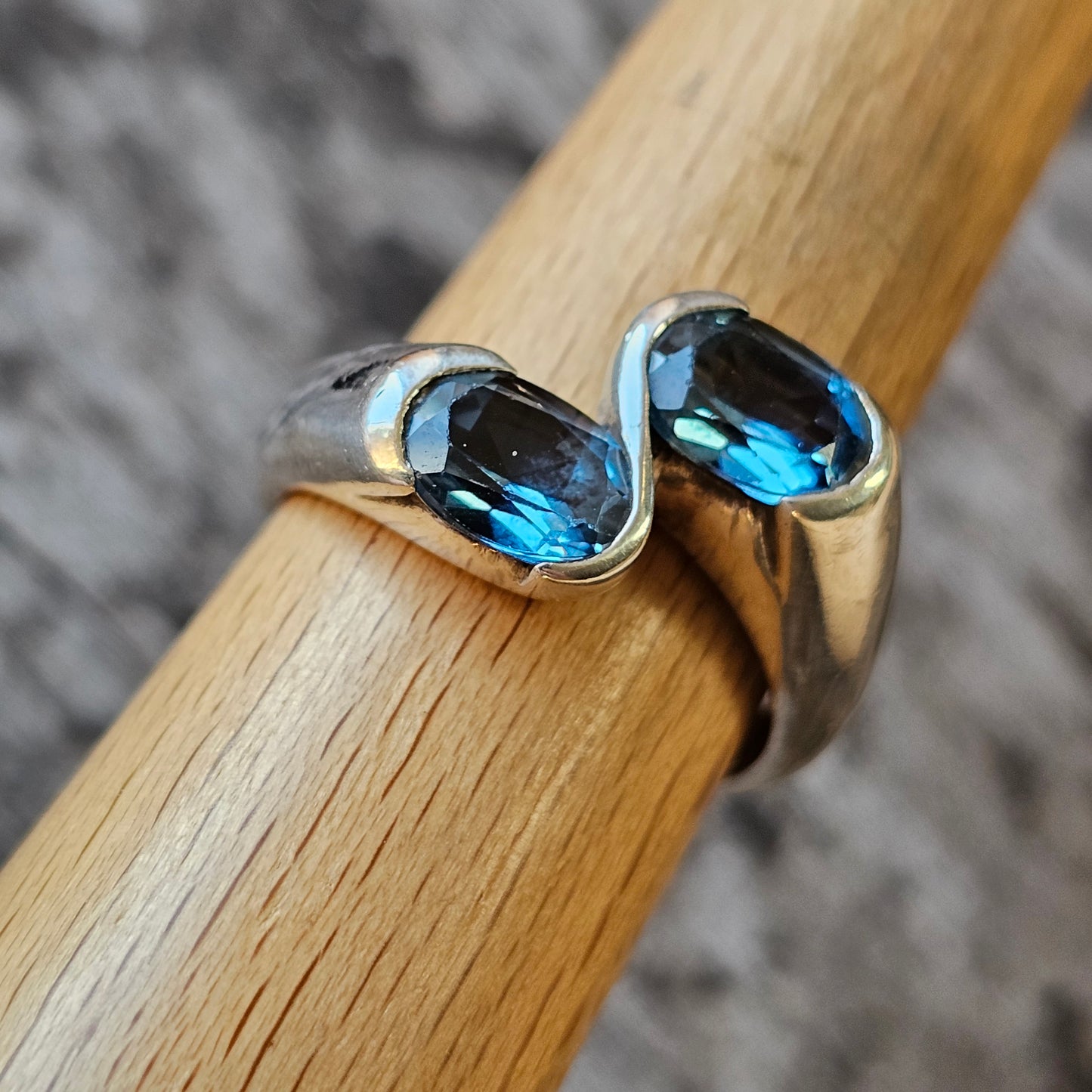 Sterling Silver & Blue Spinel Ring