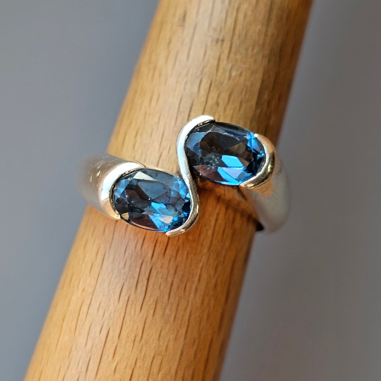 Sterling Silver & Blue Spinel Ring