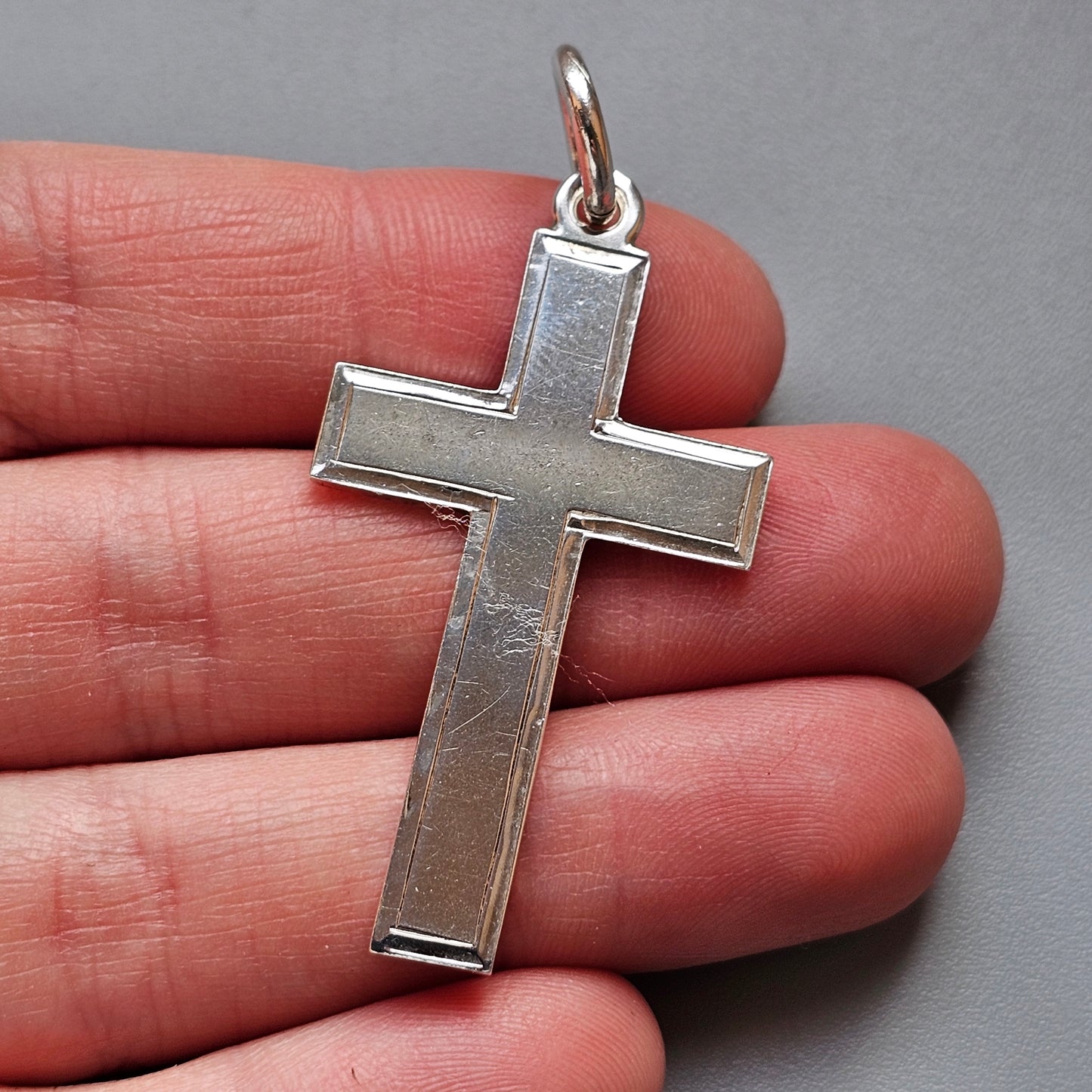 1898 Victorian Antique Silver Cross Pendant