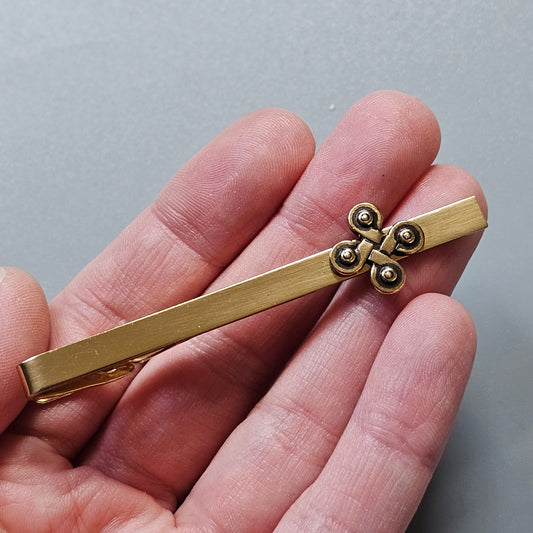 Vintage Kalevala Koru Bronze Saint Hannes Cross Tie Clip