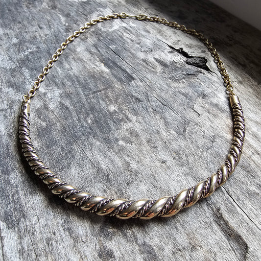 Kalevala Koru Lampola Halikko Finnish Bronze Twisted Necklace Necklet - Vintage Viking Style