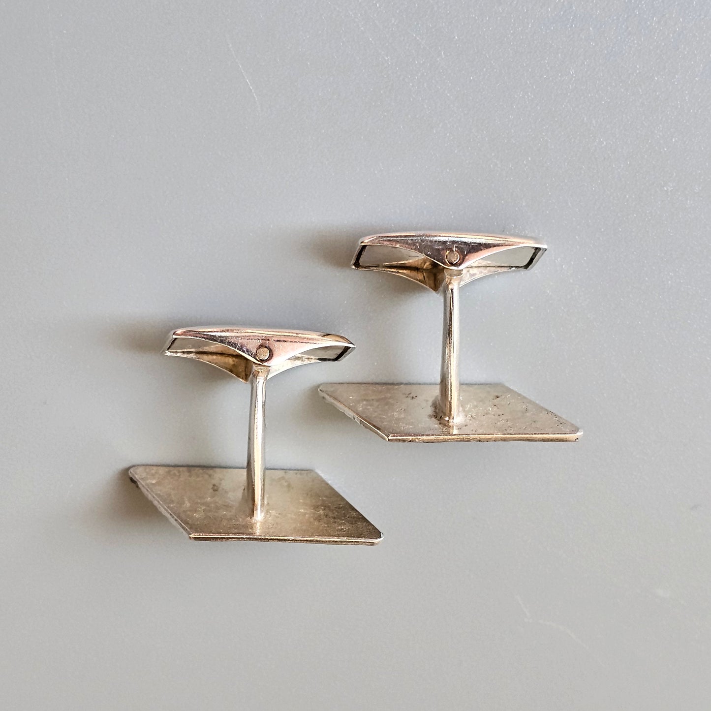 1960s Vintage Silver Cufflinks Modernist Textured by Finnish Jalosepot