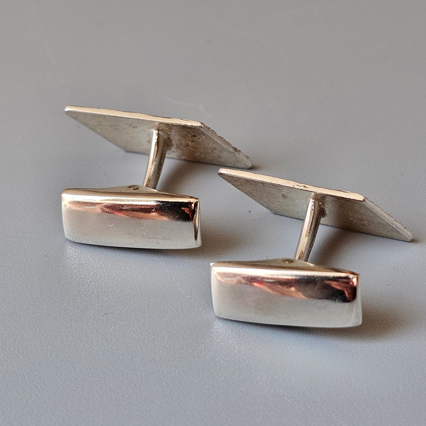 1960s Vintage Silver Cufflinks Modernist Textured by Finnish Jalosepot