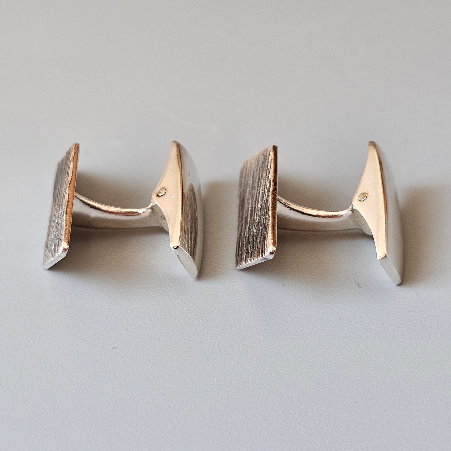 1960s Vintage Silver Cufflinks Modernist Textured by Finnish Jalosepot