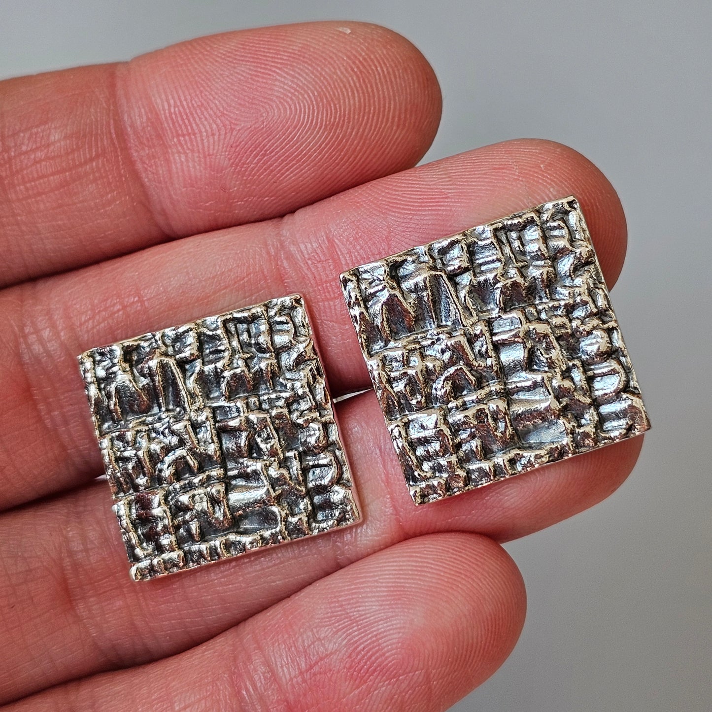 Vintage 1970s Modernist Jorma Laine Finnish Silver Cufflinks by Kultateollisuus Oy 1970