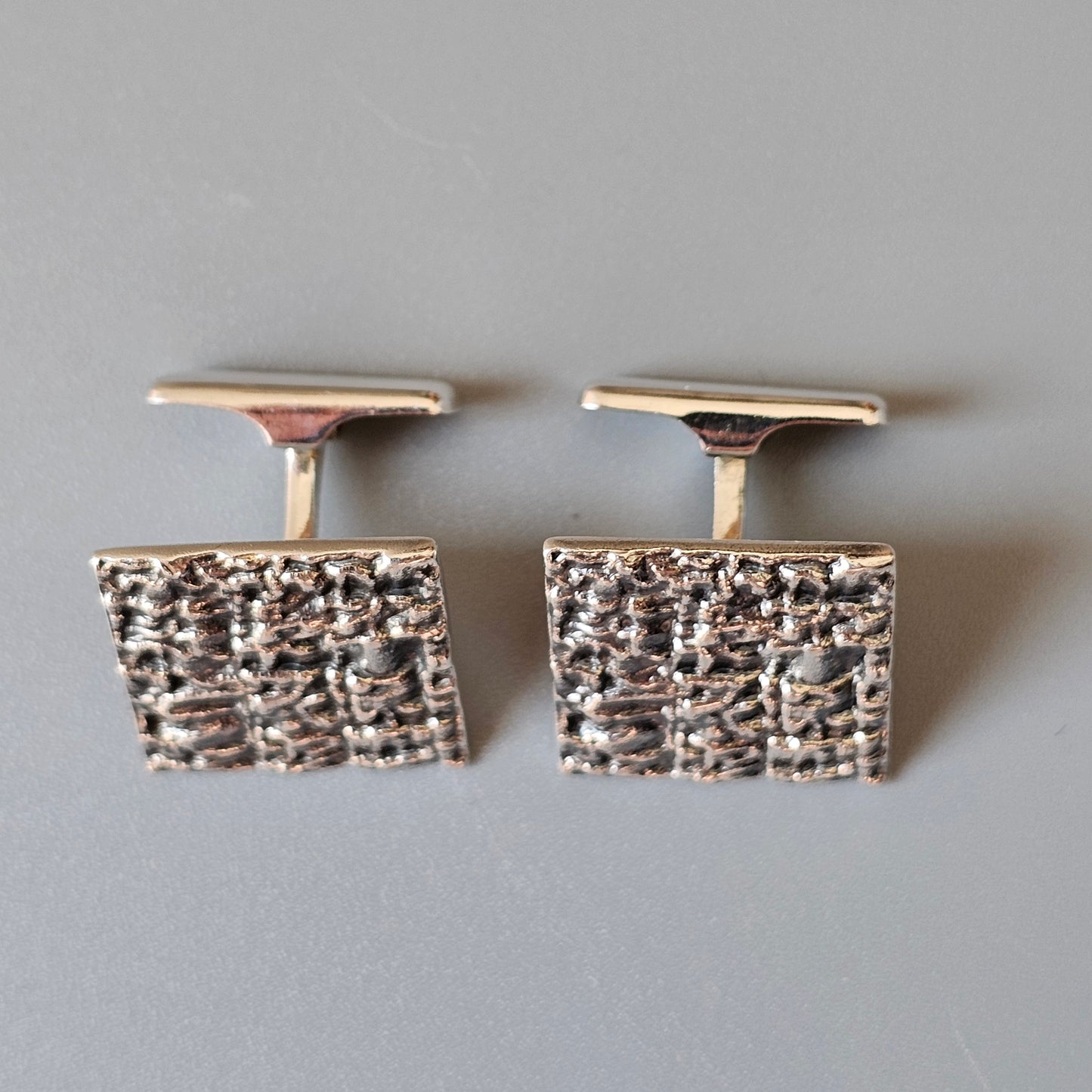 Vintage 1970s Modernist Jorma Laine Finnish Silver Cufflinks by Kultateollisuus Oy 1970