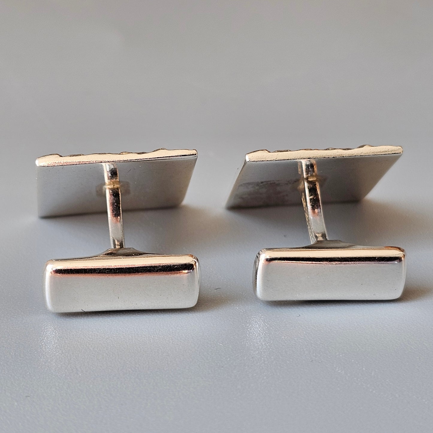 Vintage 1970s Modernist Jorma Laine Finnish Silver Cufflinks by Kultateollisuus Oy 1970