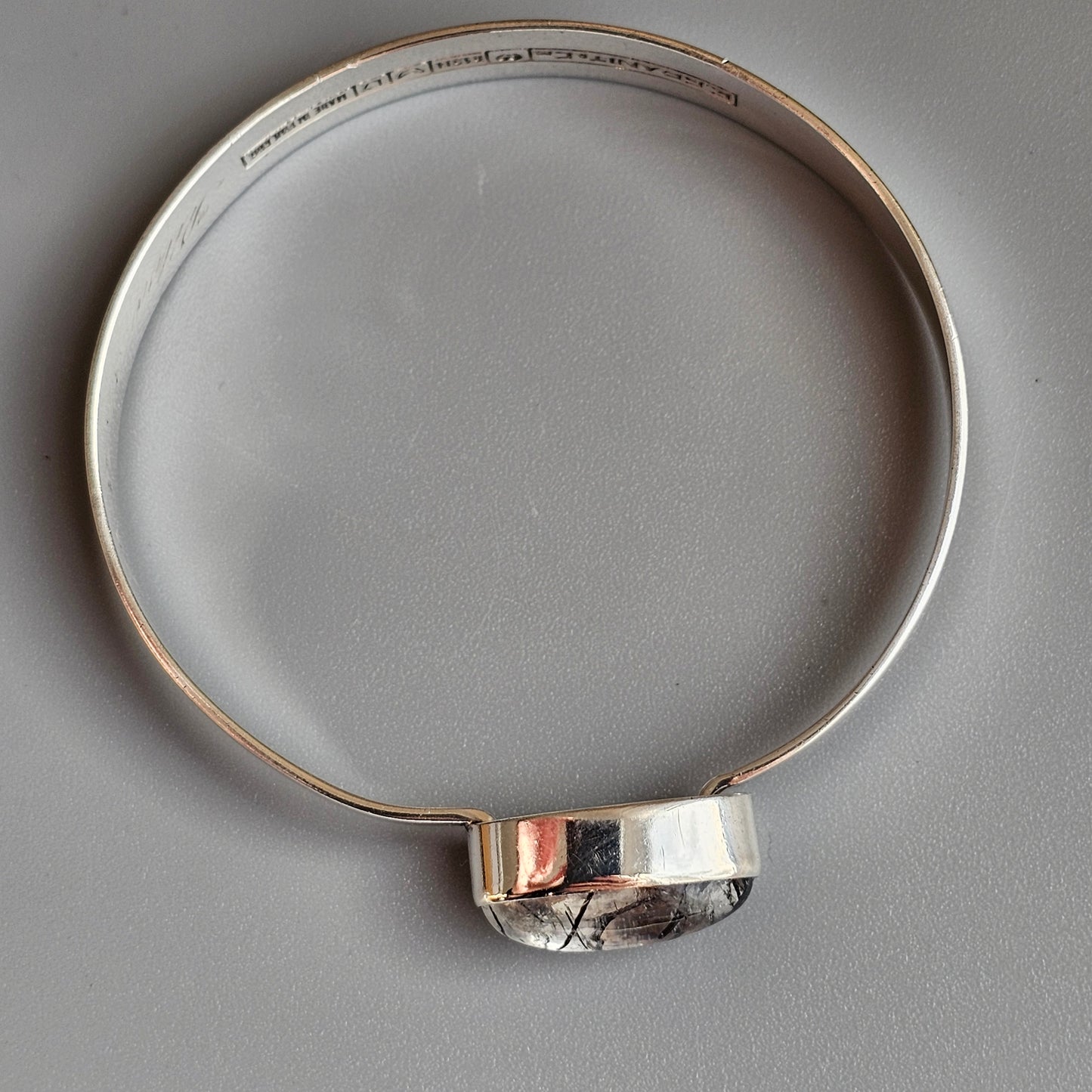 1960s Finnish Silver & Rutilated Quartz Bracelet Bangle by Erik Granit & Co 1964