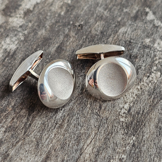 Contemporary Finnish Sterling Silver Modernist Style Cufflinks by Kultakeskus