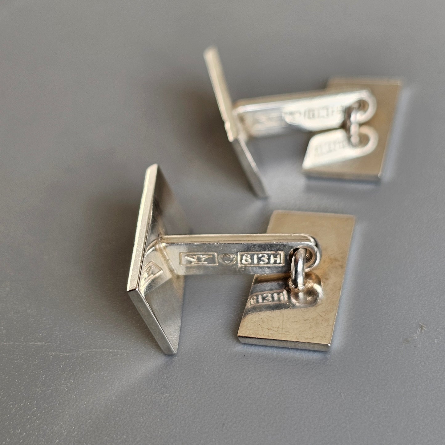 Vintage 1960s Mid-Century Modern Finnish Silver Cufflinks by Elis Kauppi Kupittaan Kulta 1963