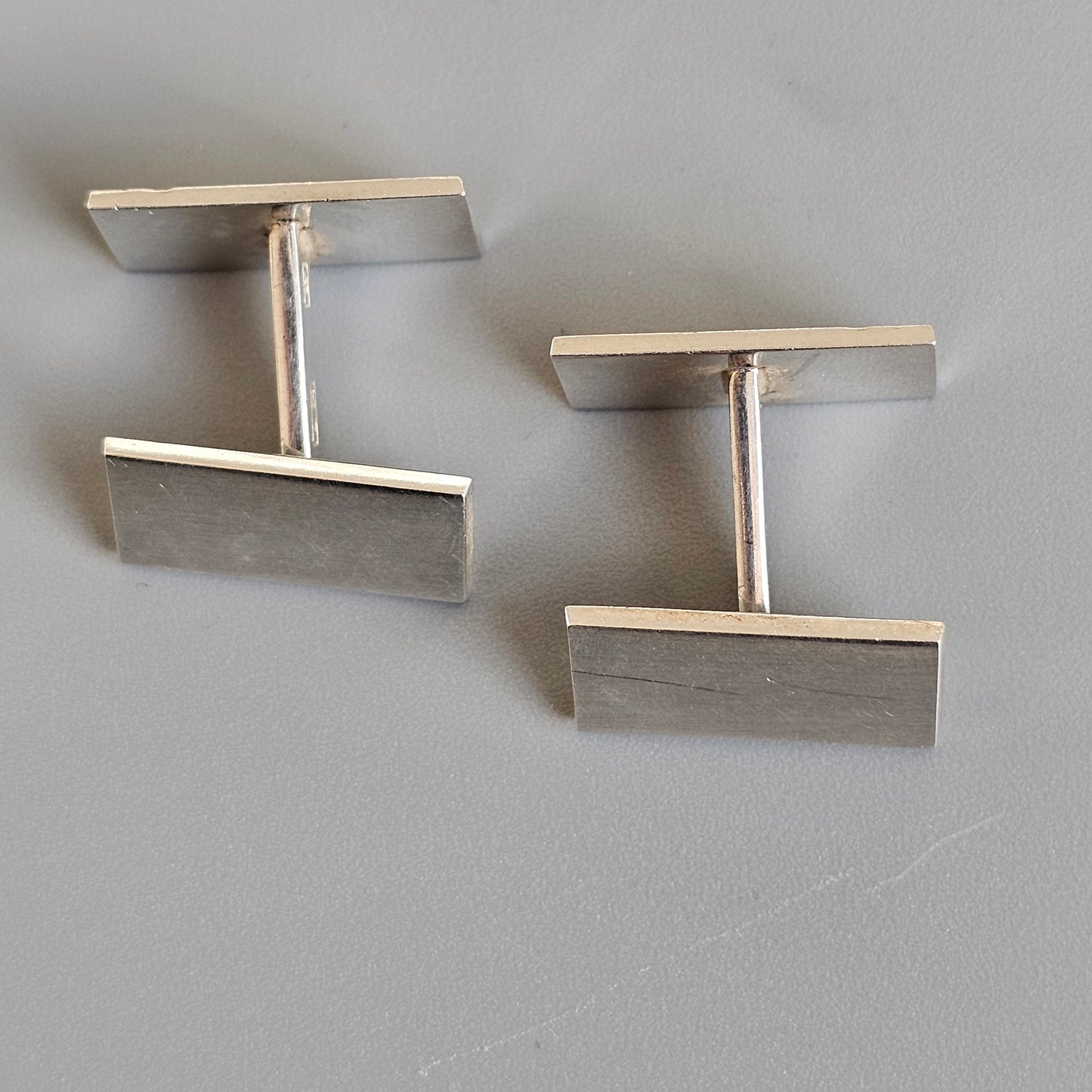 Vintage 1960s Mid-Century Modern Finnish Silver Cufflinks by Elis Kauppi Kupittaan Kulta 1963