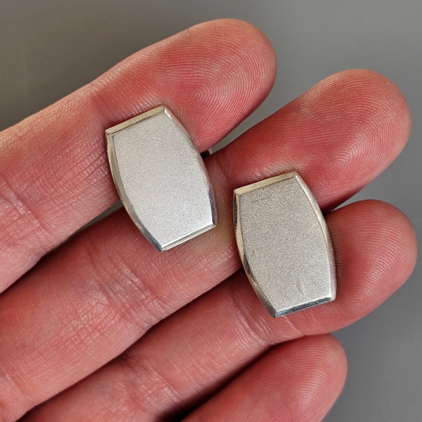 Vintage 1960s Modernist Silver Cufflinks by Jalosepot 1962