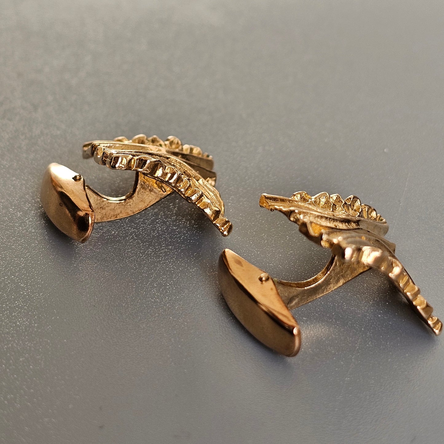 Vintage Modernist Brutalist Style Bronze Cufflinks