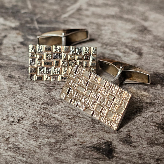 Finnish Modernist Goldwashed 830 Silver Cufflinks by Ilves Kulta 1974