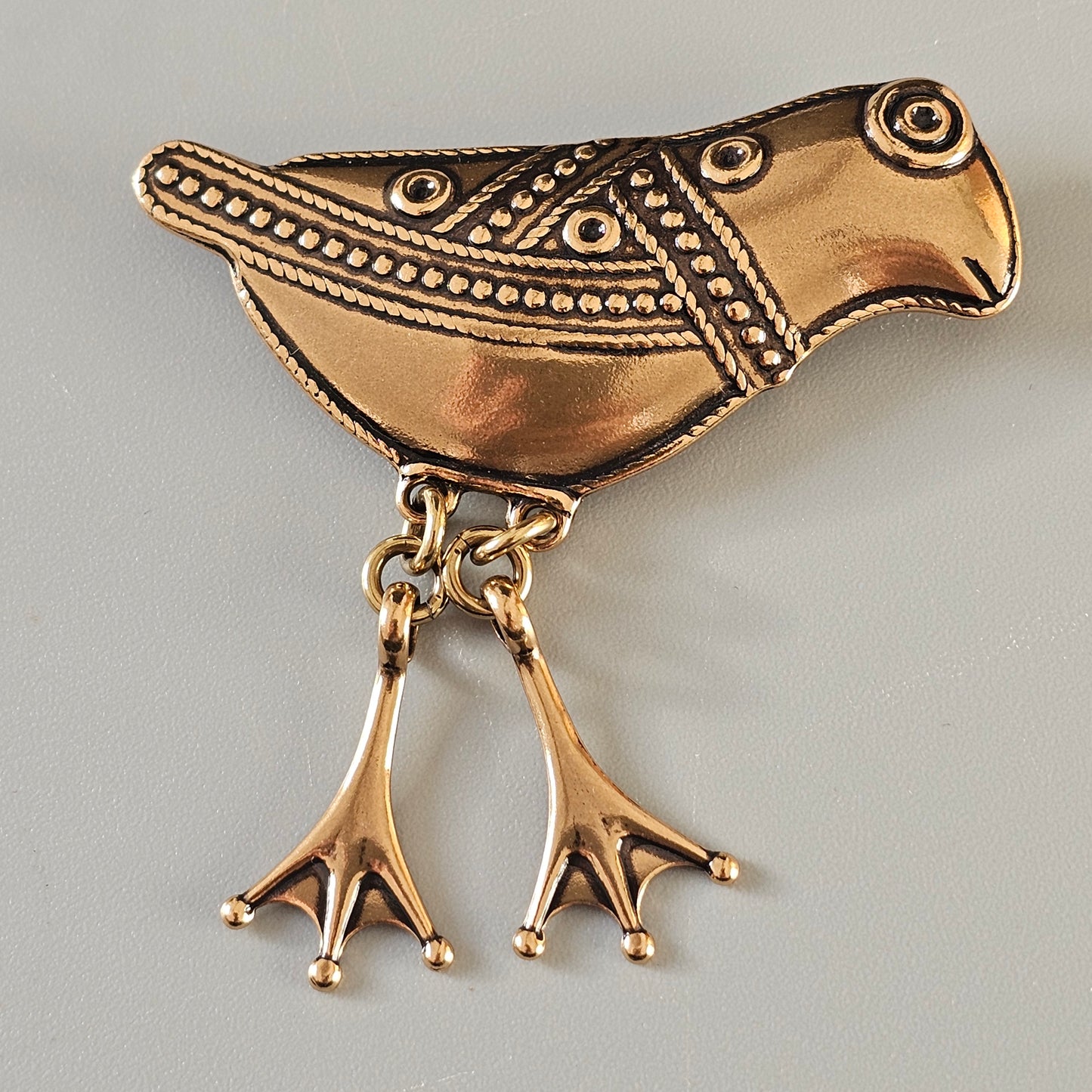 Finnish Kalevala Koru 11th Century Middle Ages Style Bird of Hattula Bronze Brooch