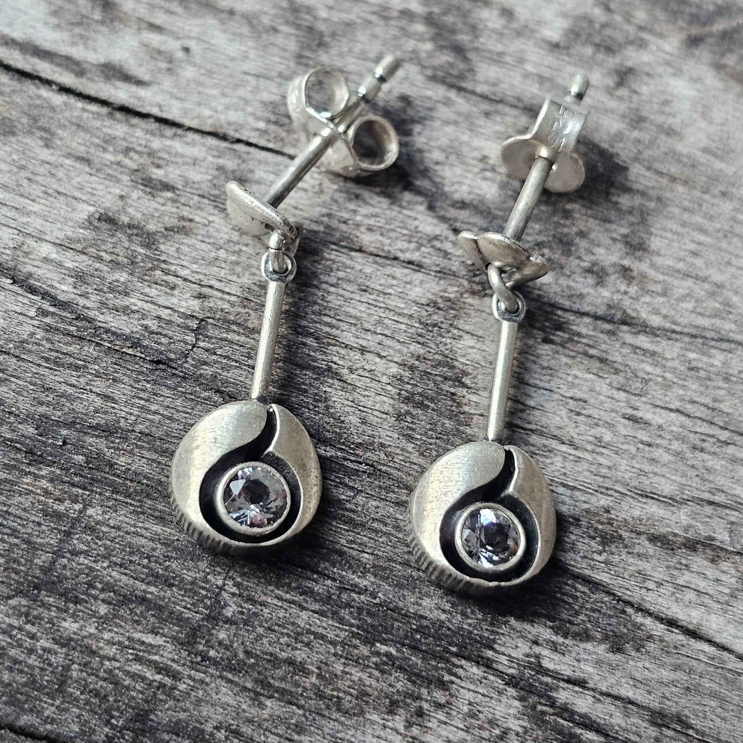 Karl Laine Sterling Silver & Rock Crystal Earrings by Finnfeelings