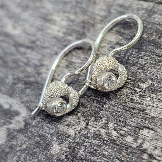 Small Sterling Silver & Rock Crystal Earrings by Finnfeelings