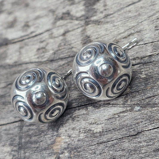 Kalevala Koru Halikko 12th Century Style Silver Spiral Earrings 1966