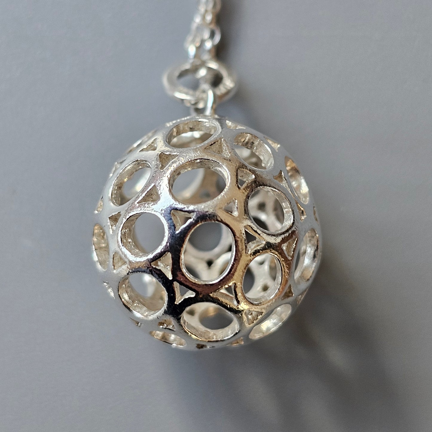 Finnish Modernist Sterling Silver Ball Necklace Pendant