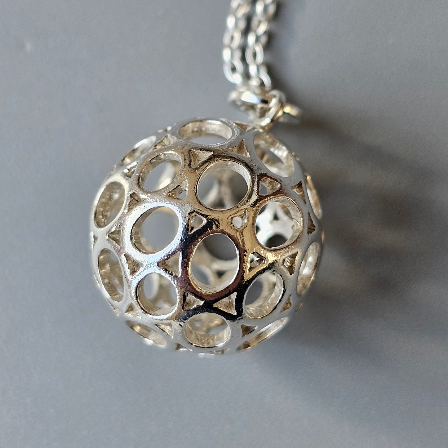 Finnish Modernist Sterling Silver Ball Necklace Pendant