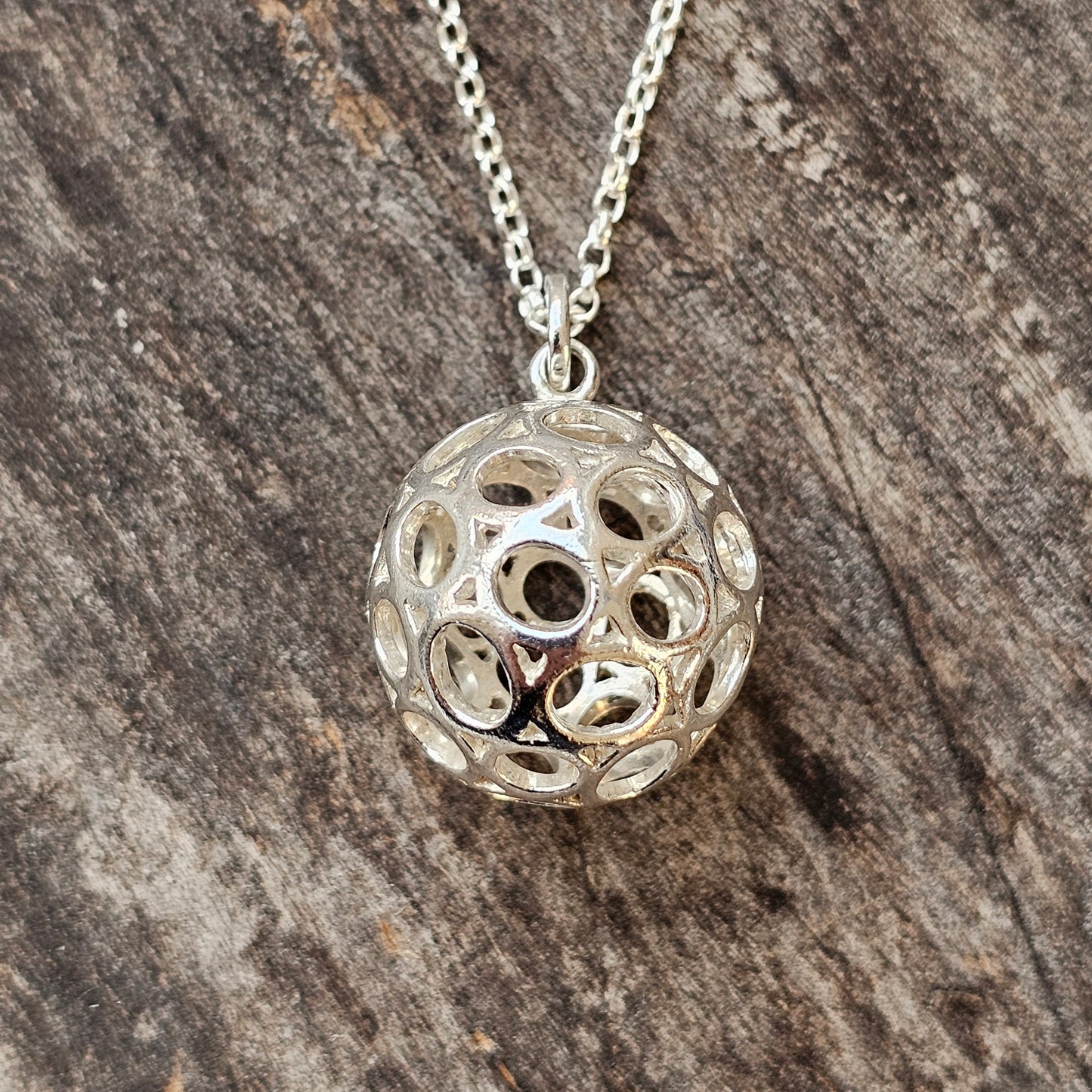 Finnish Modernist Sterling Silver Ball Necklace Pendant