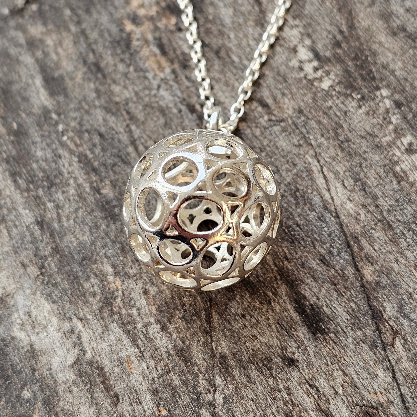 Finnish Modernist Sterling Silver Ball Necklace Pendant