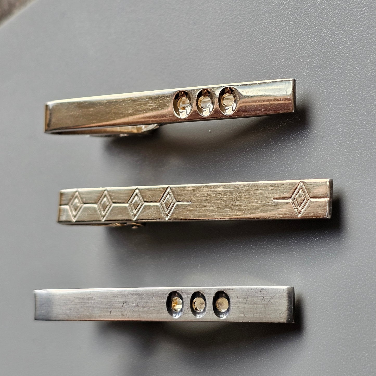 Vintage 1950s 1960s Modernist Finnish Silver Tie Clips